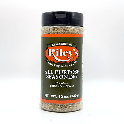 Riley's All Purpose Seasoning 12 oz jar, front