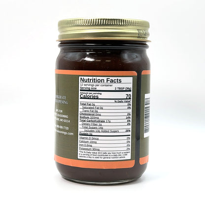 Riley's All-Purpose BBQ Sauce 12 oz, nutrition facts