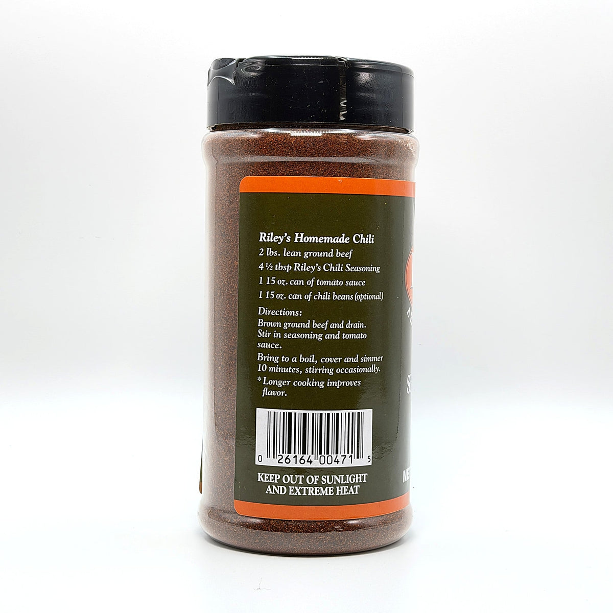 Riley's Chili Seasoning 9 oz, homemade chili recipe panel