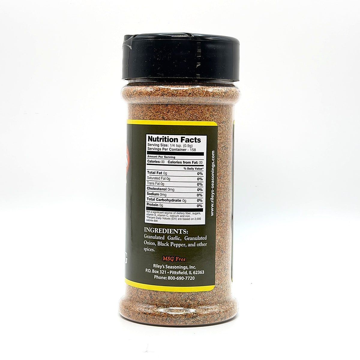 Riley's Salt Free Cajun Seasoning 5 oz, nutrition facts and ingredients